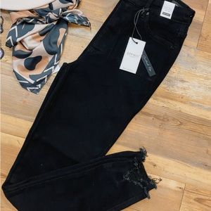 Judy Blue, black skinny fit, shark bite hem, tummy control jean